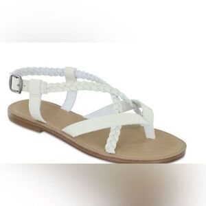 NIB MIA Women’s White Braided Strappy Flat Sandals - Size 10